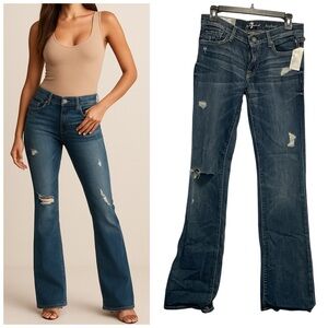 7 for all mankind ripped bootcut jean NWT sz 29 women